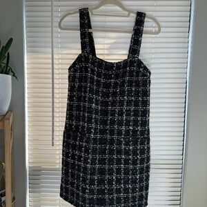 Black and White Abercrombie Tweed Jumper Dress